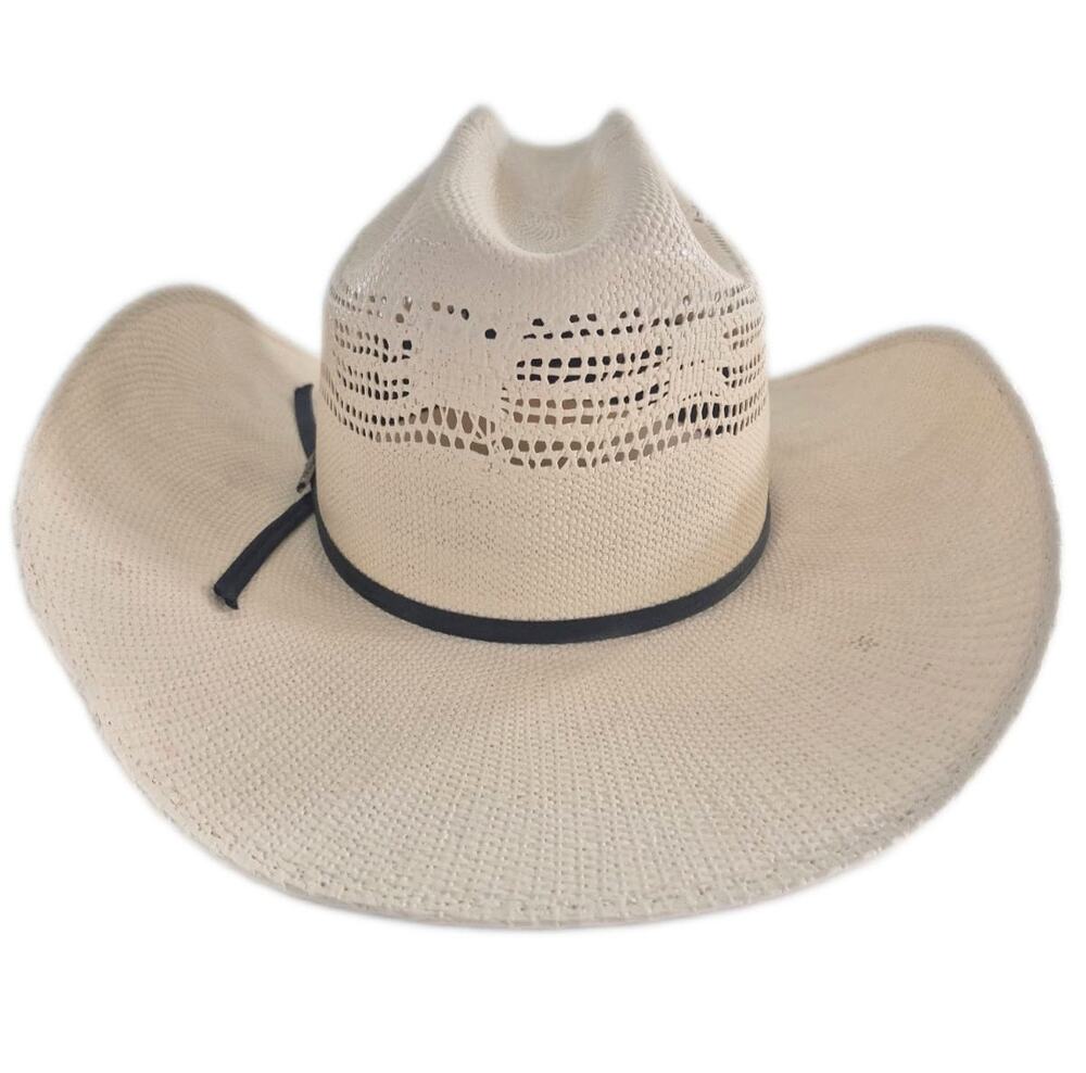Twister Cowboy Hat Straw Handmade Fits 22 in Cattleman Crease 4 in Brim